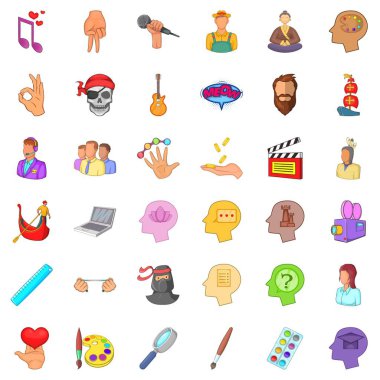 Yaratıcı müzik Icons set, karikatür tarzı