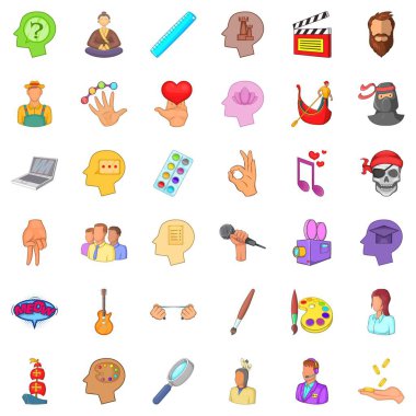 Yaratıcı doluluk Icons set, karikatür tarzı