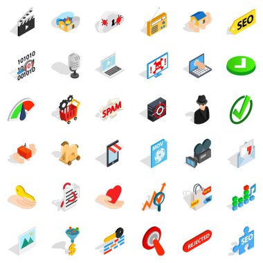 Cyber koruma simgeler kümesi, izometrik stili