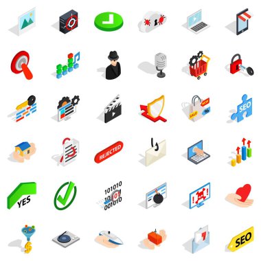 Siber Icons set, izometrik stili