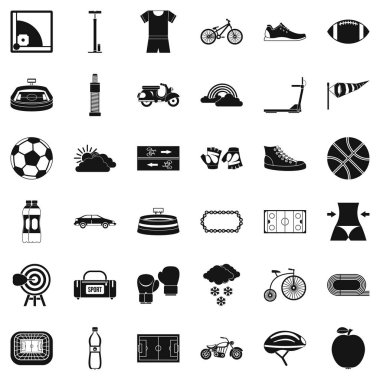 Bisiklet Icons set, basit tarzı