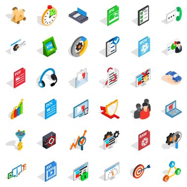 Veri koruma simgeler kümesi, izometrik stili