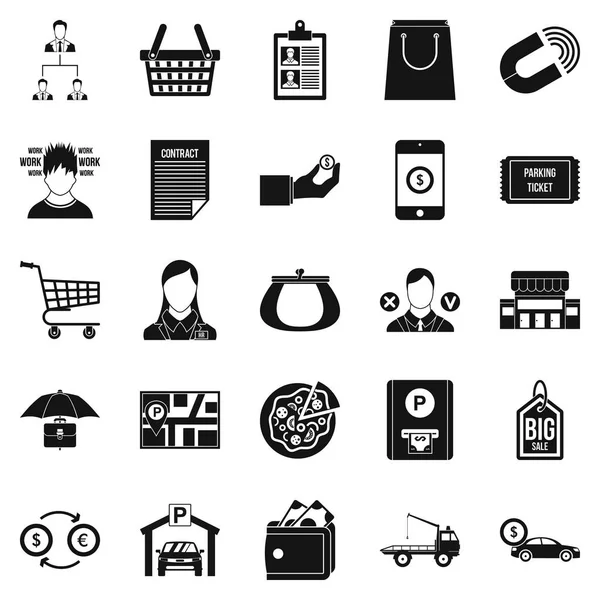 Outlay icons set, simple style — Stock Vector