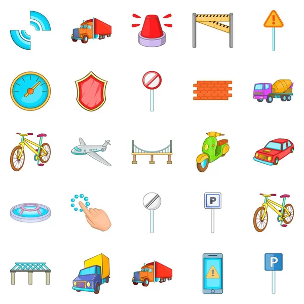 Şehir Icons set, karikatür tarzı