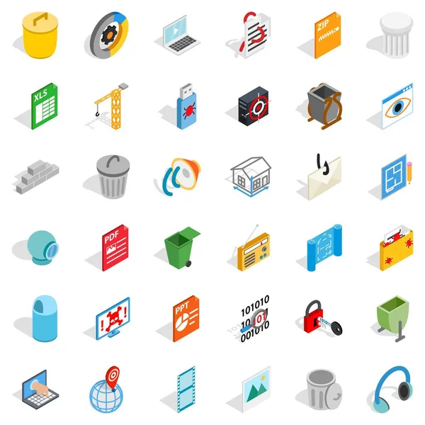 Bilgisayar Icons set, izometrik stili