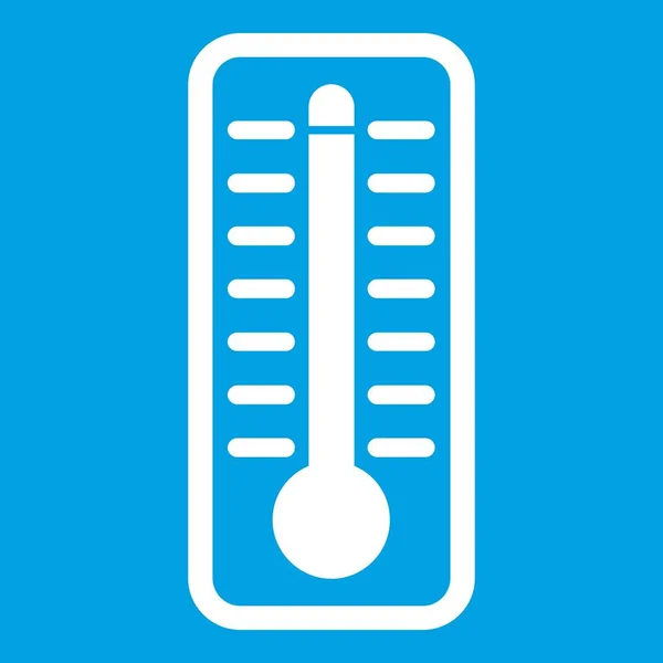 Θερμόμετρο υποδεικνύει το εικονίδιο υψηλή θερμοκρασία λευκό — Διανυσματικό Αρχείο