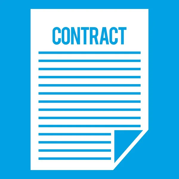Icône du contrat blanc — Image vectorielle