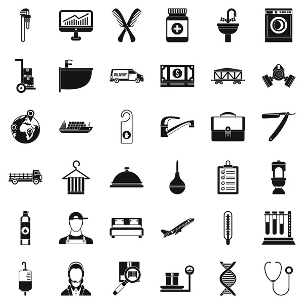 Conjunto de iconos artesanales, estilo simple — Archivo Imágenes Vectoriales