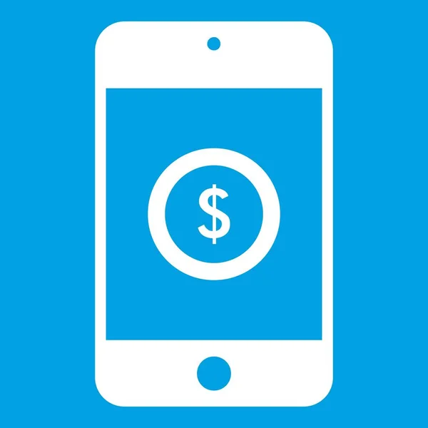 Beyaz ekran simge üzerinde dolar işareti ile Smartphone — Stok Vektör