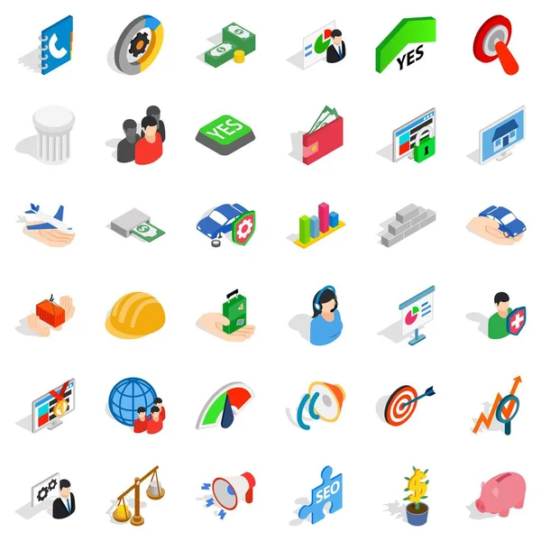 Conjunto de iconos de empresa creativa, estilo isométrico — Vector de stock