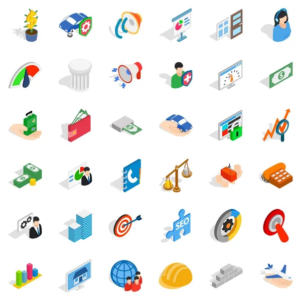 Conjunto de iconos de idea creativa, estilo isométrico — Vector de stock