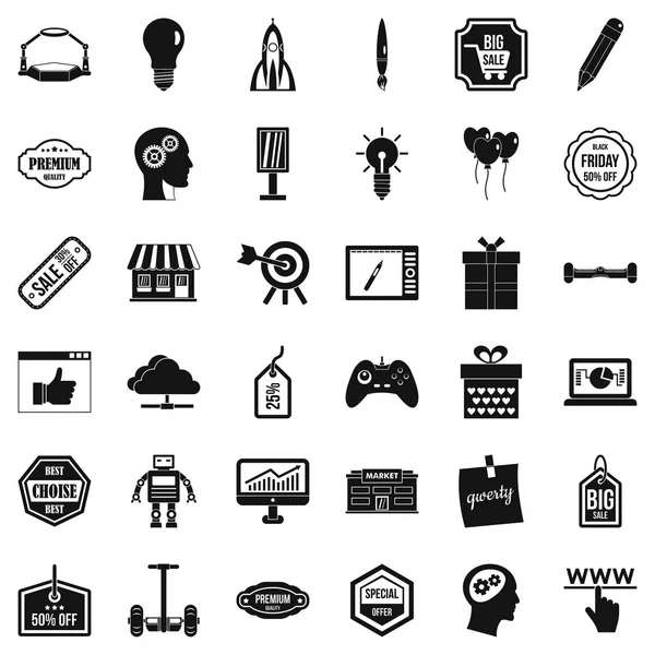 Yaratıcı pazarlama Icons set basit tarzı