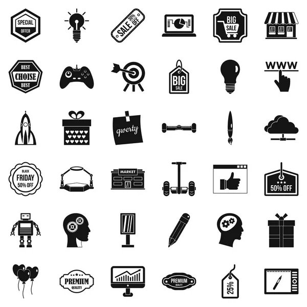 Yaratıcı pazar Icons set, basit tarzı