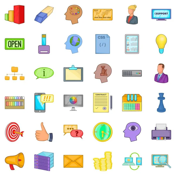 Siyah Cuma Icons set, karikatür tarzı