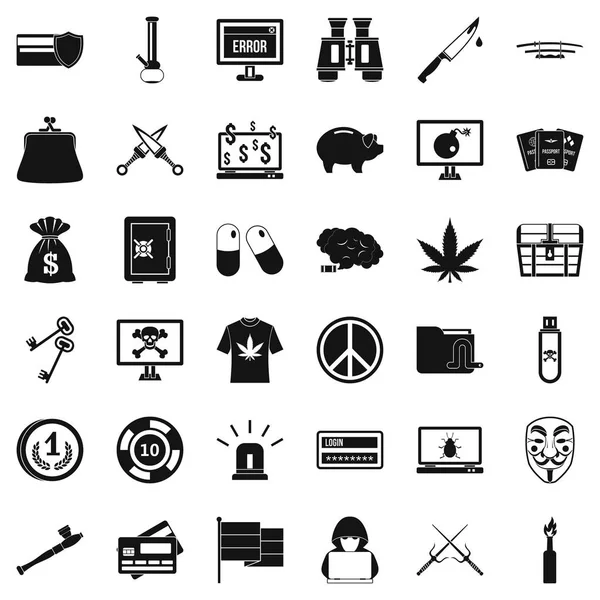 Çamaşır para Icons set, basit tarzı