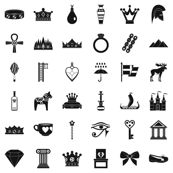 Conjunto de ícones de amuleto, estilo simples — Vetor de Stock