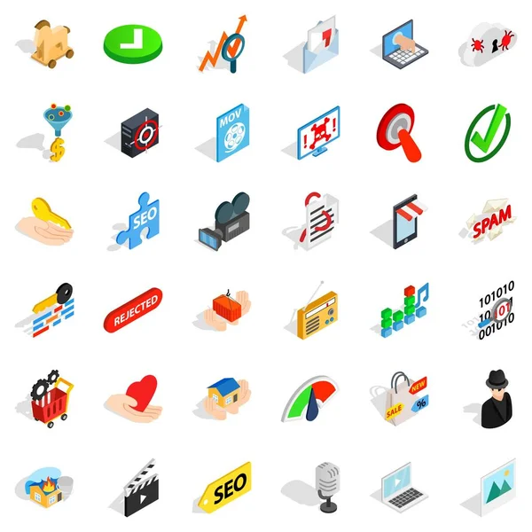 Cyber Icons set, izometrik stili