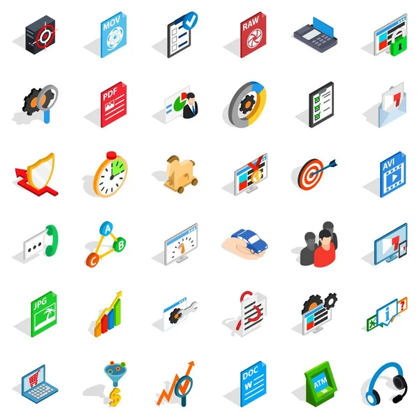 Veritabanı Icons set, izometrik stili