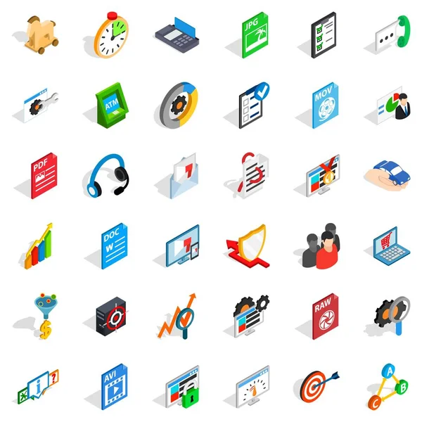 Veri koruma simgeler kümesi, izometrik stili