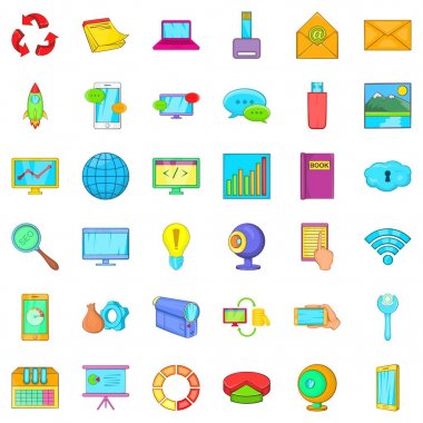 Veritabanı Icons set, karikatür tarzı