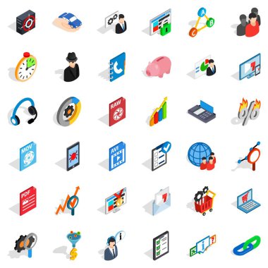 Büyük veritabanı Icons set, izometrik stili