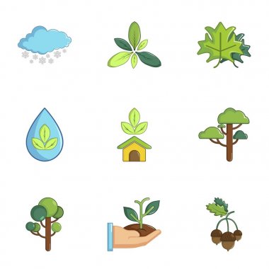 Çevre koruma simgeler kümesi, karikatür tarzı