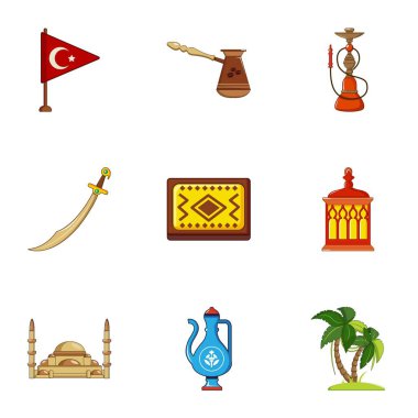 Türkiye simgeleri simgeleri ayarla, tarzı çizgi film