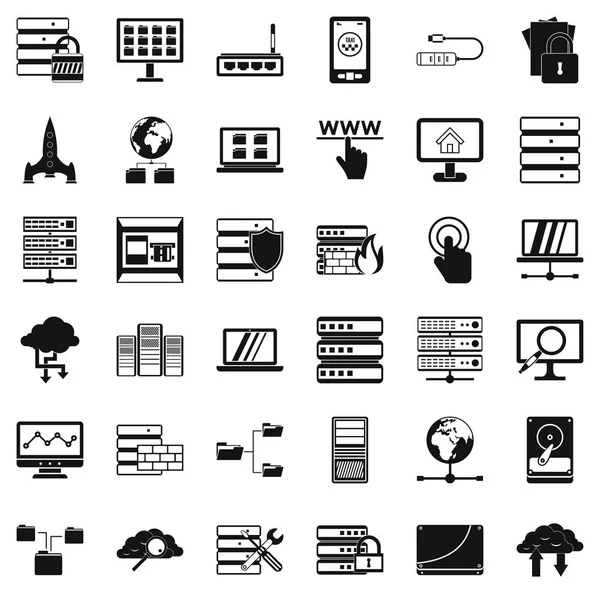 Dosya veritabanı Icons set, basit tarzı