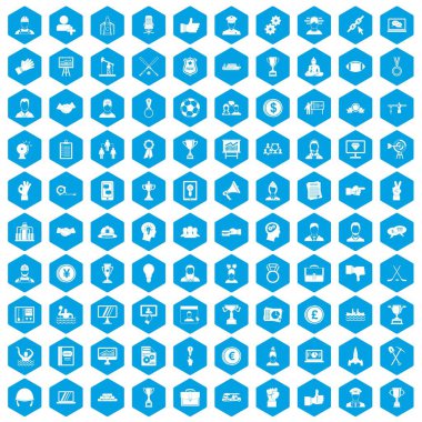 100 liderlik simgeleri mavi ayarla