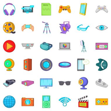 Kamera film Icons set, karikatür tarzı