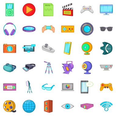 Ekran film Icons set, karikatür tarzı