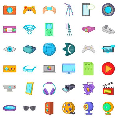 Film stüdyo Icons set, karikatür tarzı