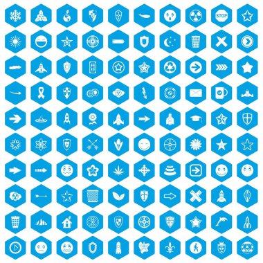 100 logo simgeleri mavi ayarla