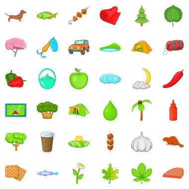 Doğa spor Icons set, karikatür tarzı