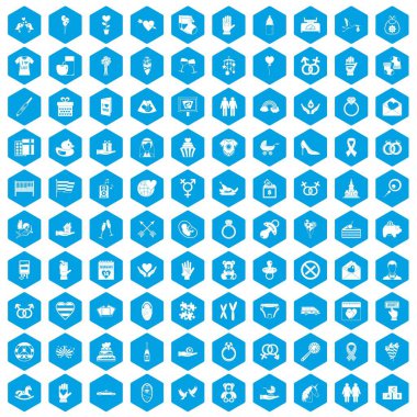 100 simgeleri mavi ayarla seviyorum