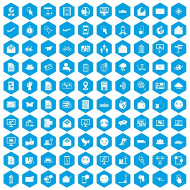 100 posta simgeleri mavi ayarla