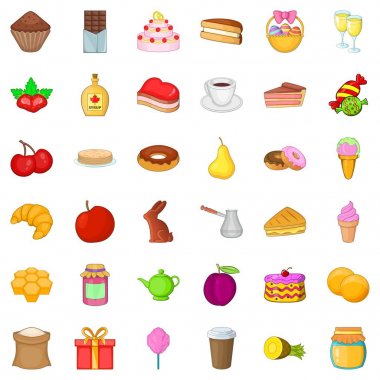 Şeker Icons set, karikatür tarzı