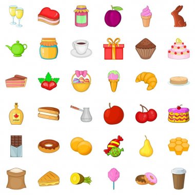 Tatlı Icons set, karikatür tarzı