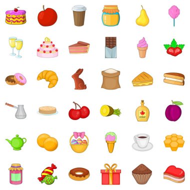 Tatlı Icons set, karikatür tarzı