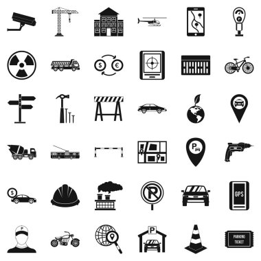 Park Icons set, basit tarzı