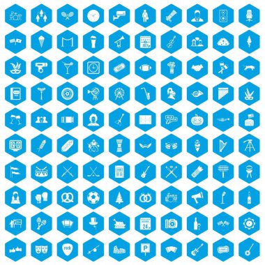 100 toplantı simgeleri mavi ayarla