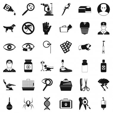 Hastane Icons set, basit tarzı