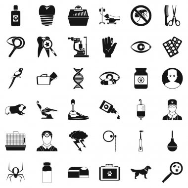 Yardım Icons set, basit tarzı