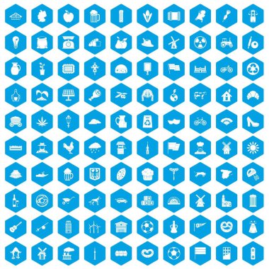 100 değirmen simgeleri mavi ayarla