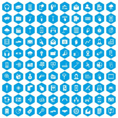 100 telefon simgeleri mavi ayarla