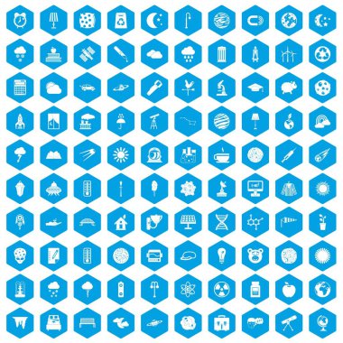 100 ay simgeleri mavi ayarla