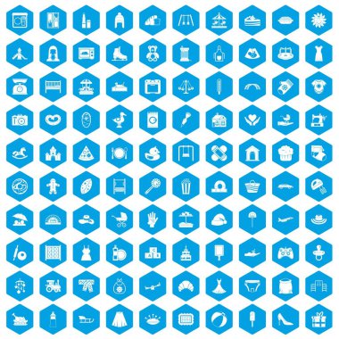 100 annelik simgeleri mavi ayarla