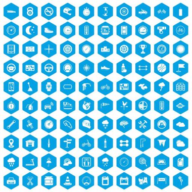 100 motorsport simgeleri mavi ayarla