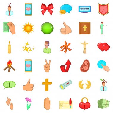 Yardım Icons set, karikatür tarzı