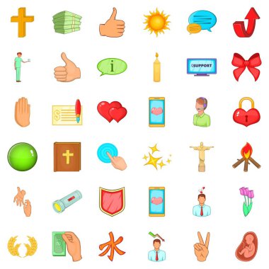 Bakım yardım Icons set, karikatür tarzı